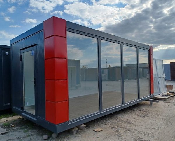 Conteneur Commercial 3×6 Espace Ouvert Avec Vitrines